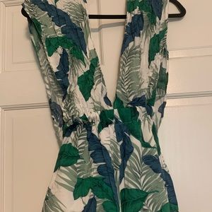 Floral halter wrap romper